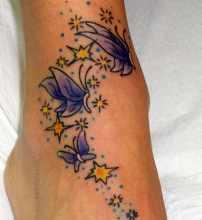 Butterfly And Star Tattoos