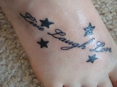 live laugh love tattoos. live laugh love with stars